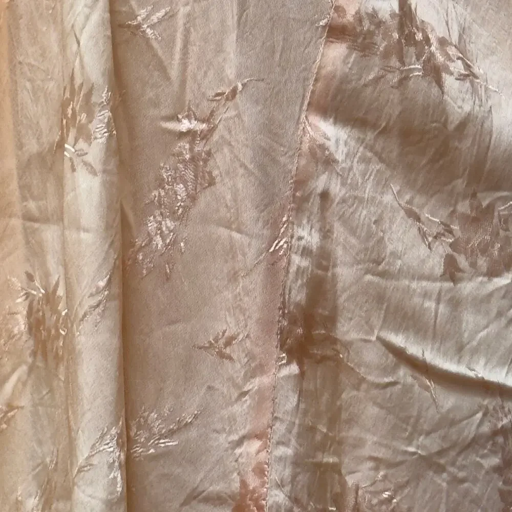 1930’s Cream Orangle Bias Cut Slip Dress Nightgown Floral Embossed Vintage READ - Picture 11 of 16